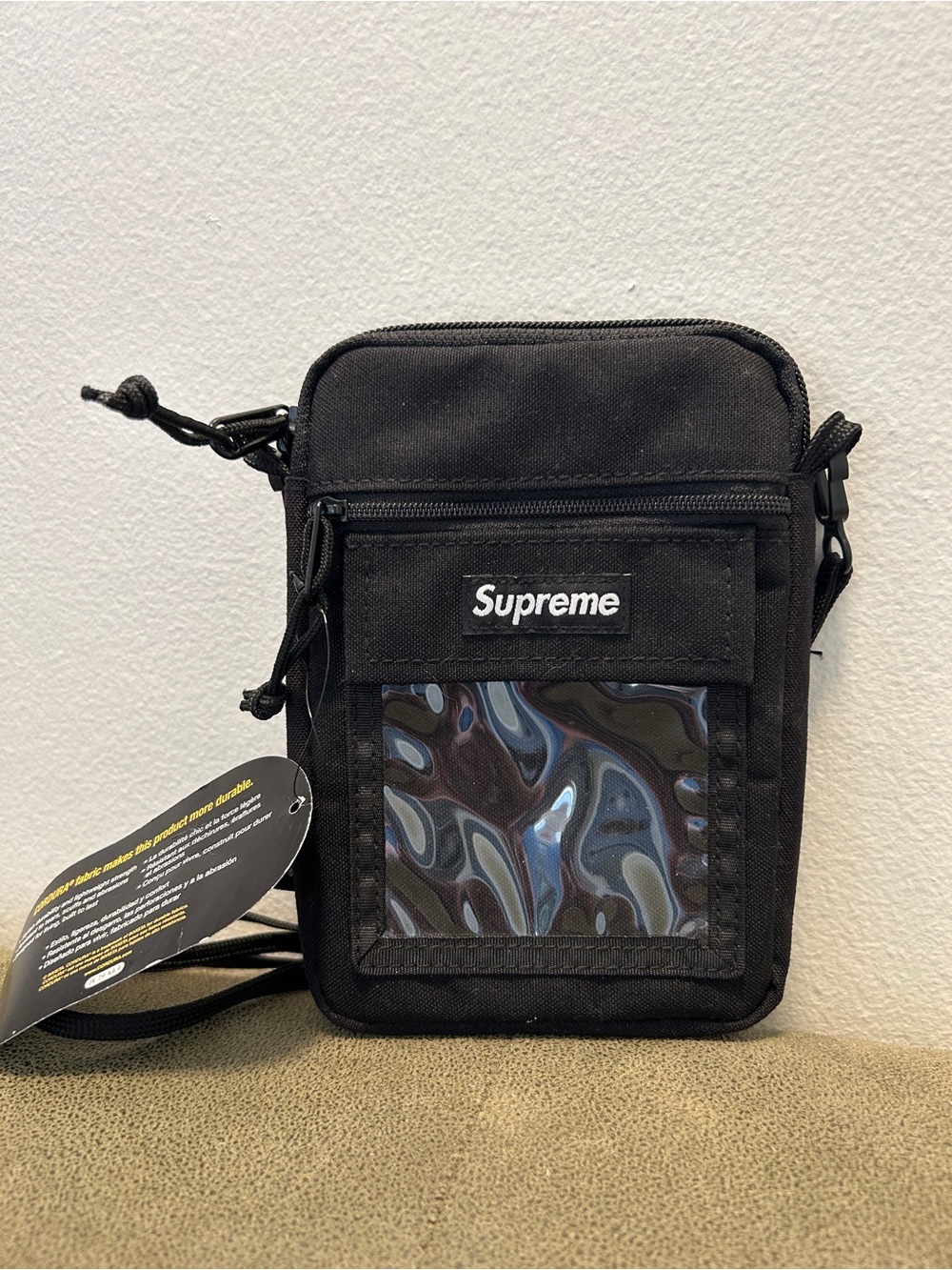 Supreme Black Clear-Window Crossbody Pouch